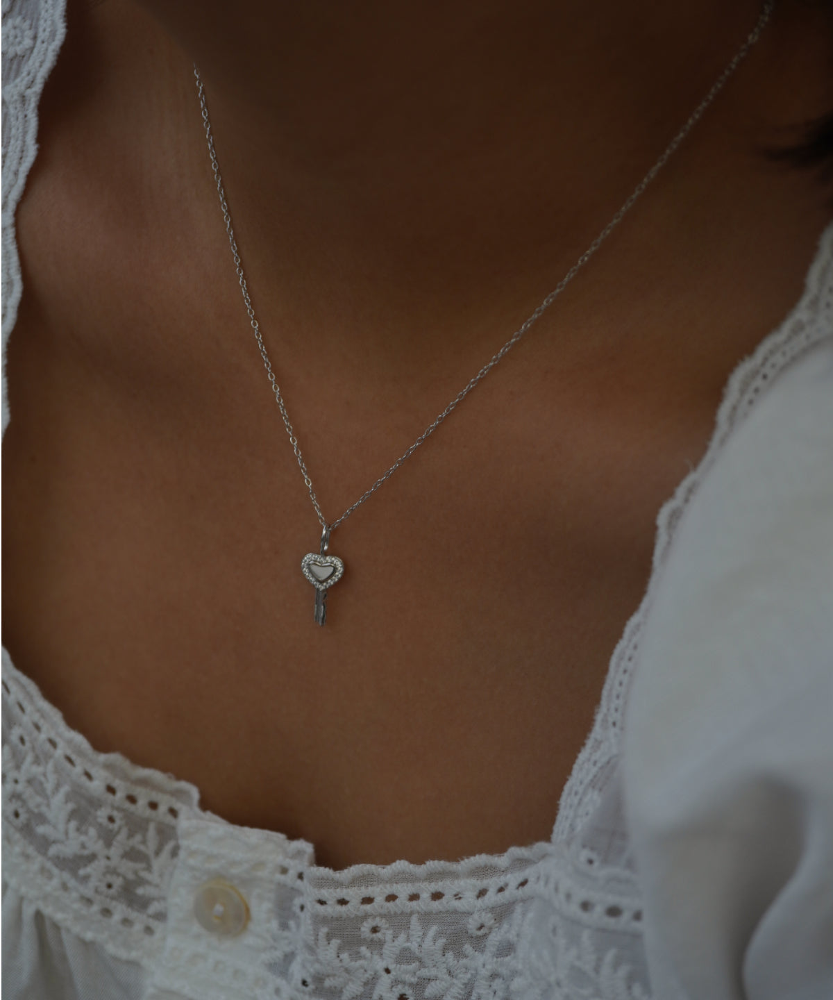 Pave Key Necklace