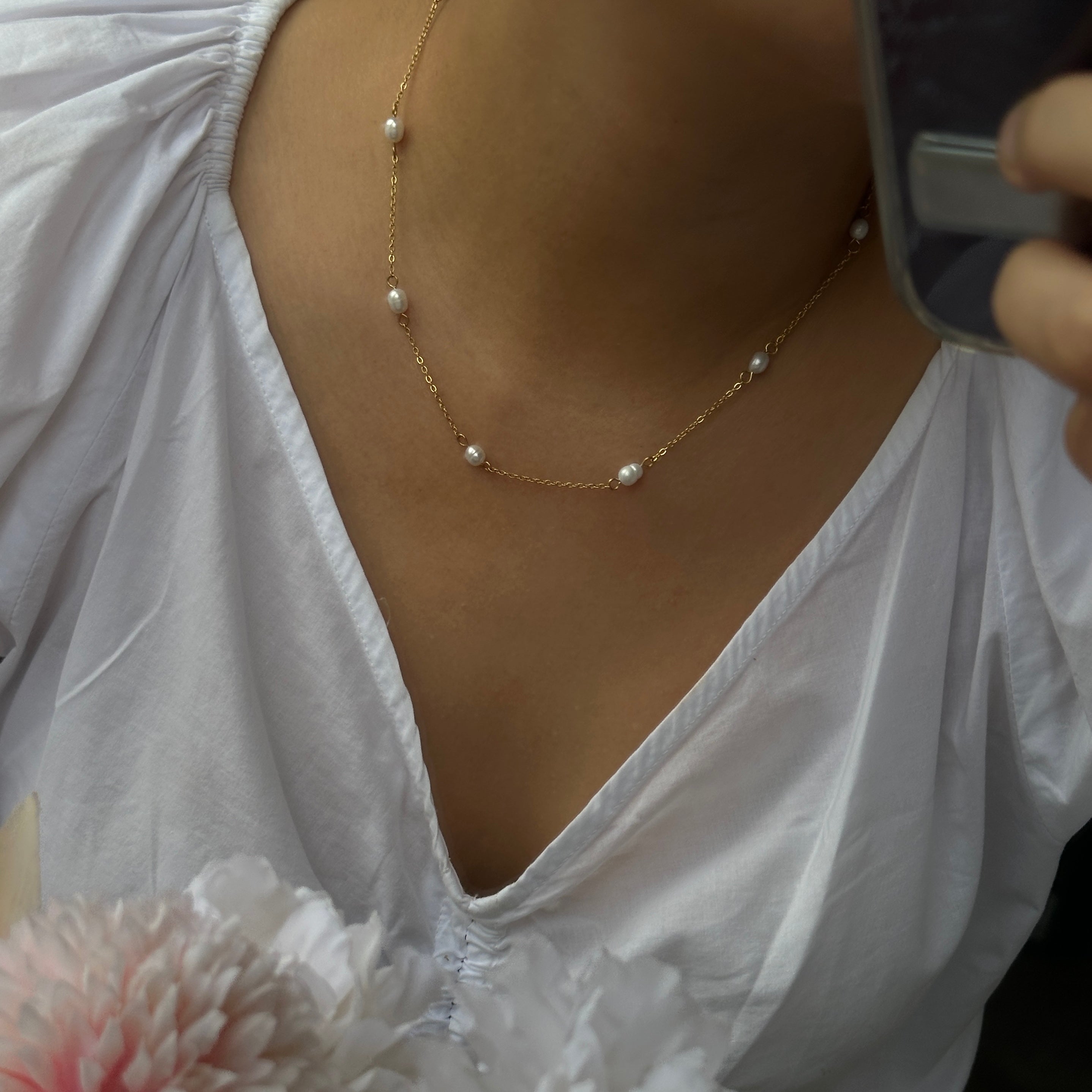 Pearl Station Necklace