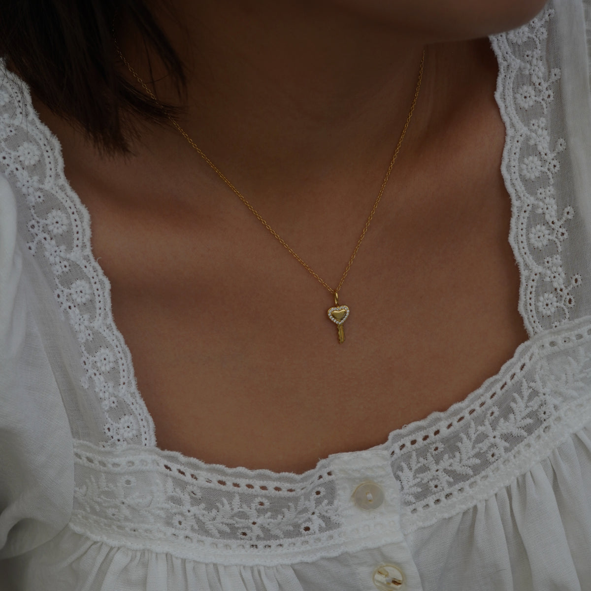 Pave Key Necklace