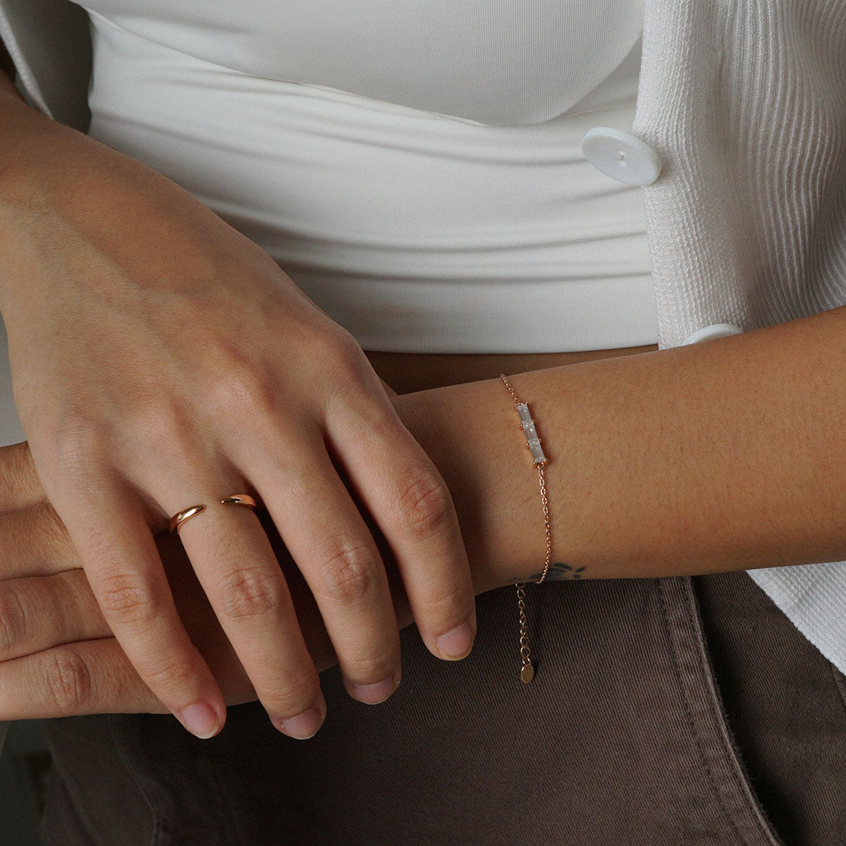 Triple Baguette Bar Bracelet