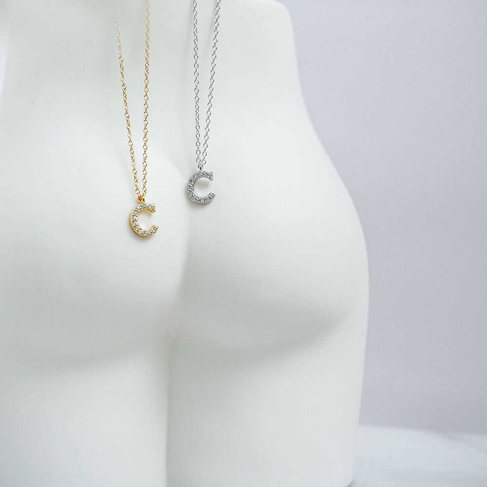 Pave Initial Necklace