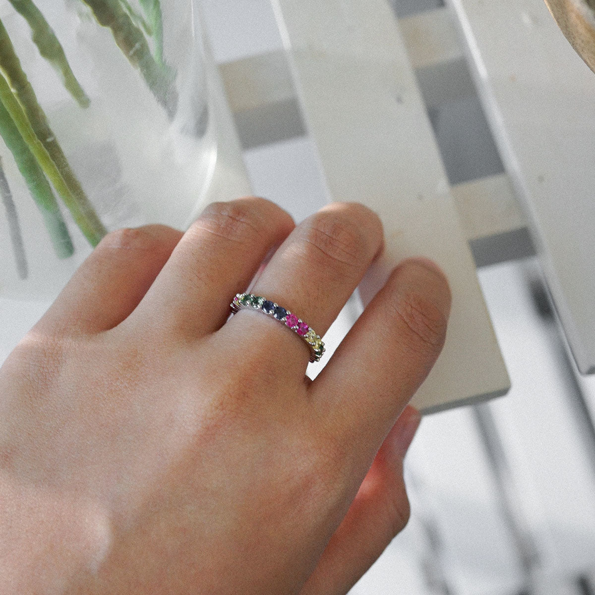 Rainbow Eternity Ring