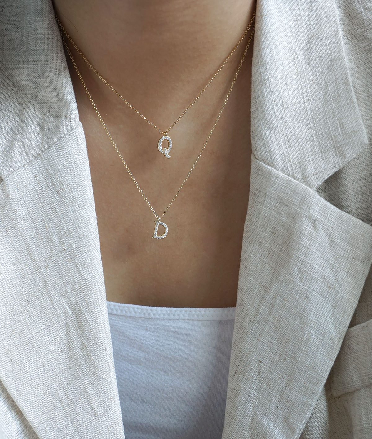 Pave Initial Necklace