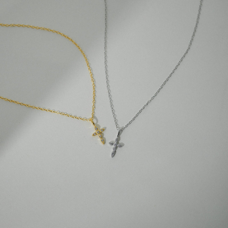 Mini Ornate Cross Necklace