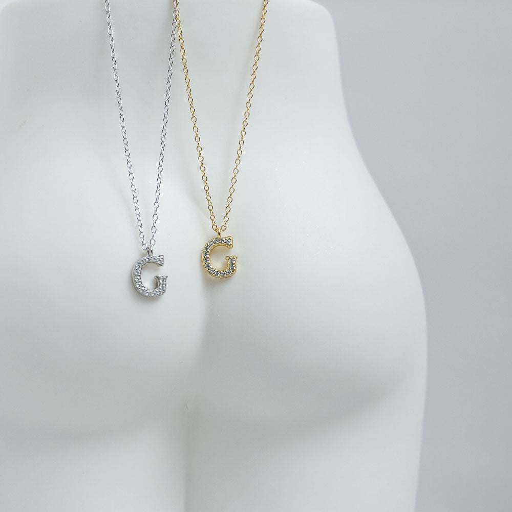 Pave Initial Necklace