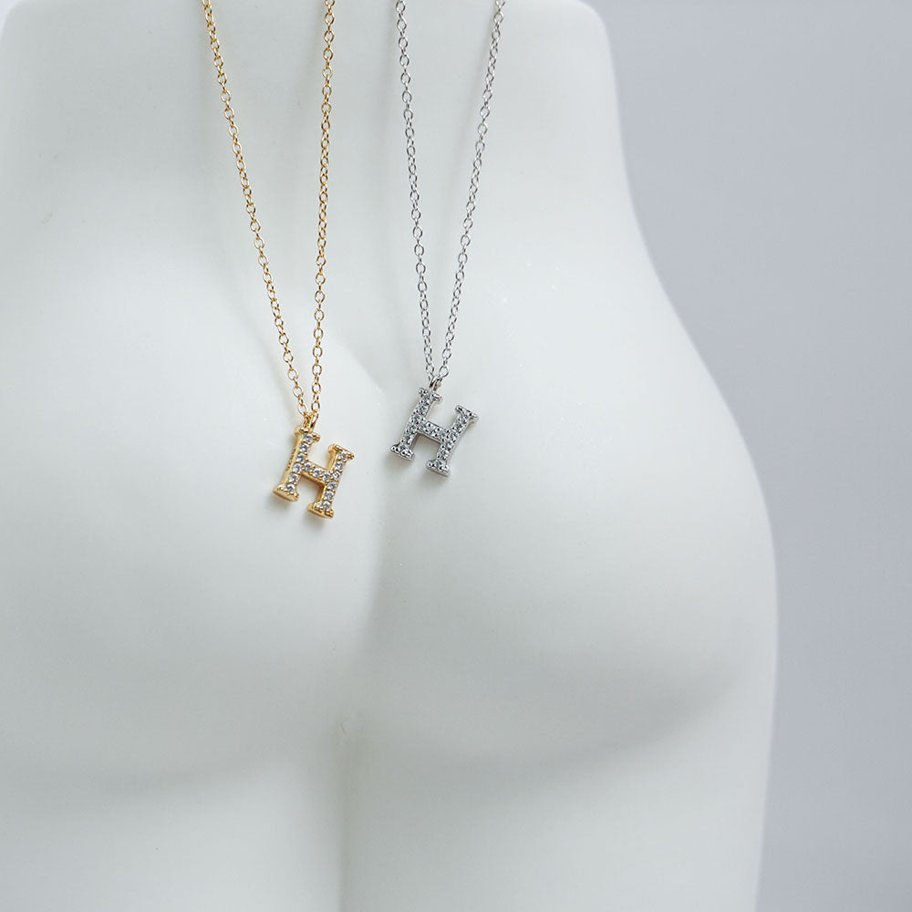 Pave Initial Necklace