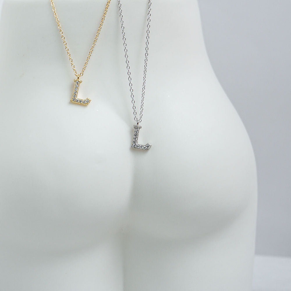 Pave Initial Necklace