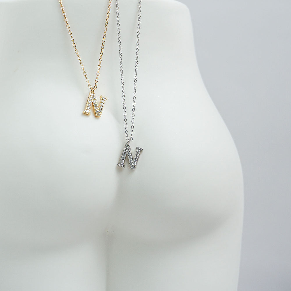 Pave Initial Necklace