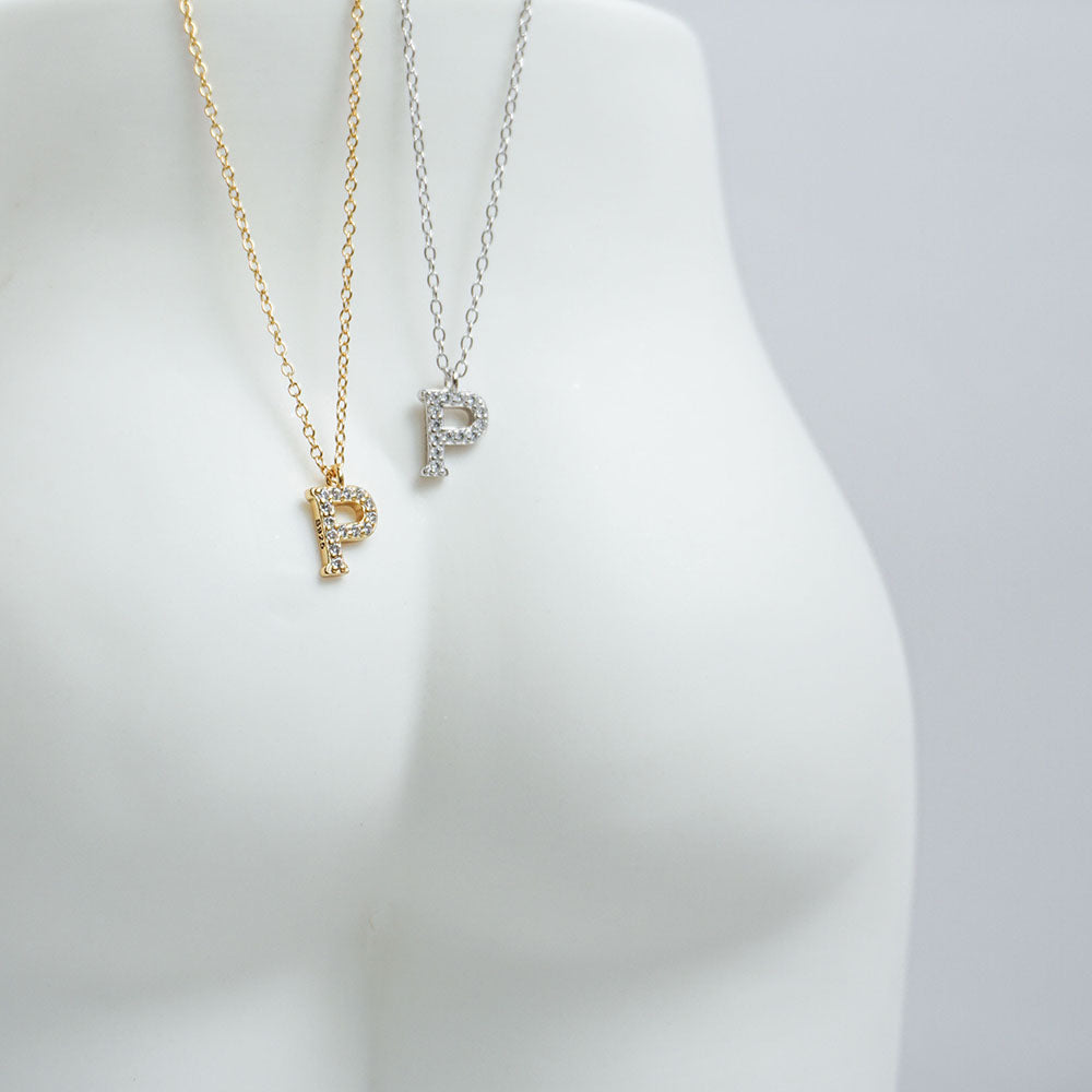 Pave Initial Necklace