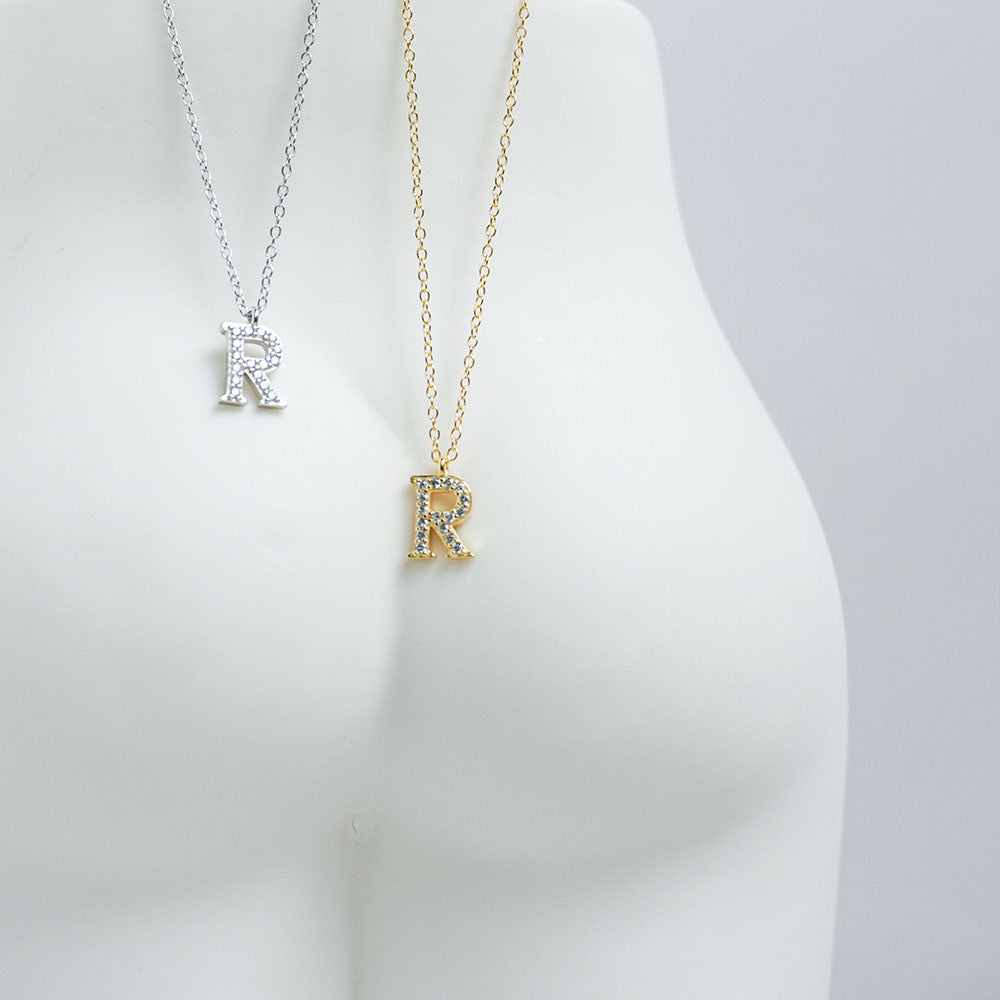 Pave Initial Necklace