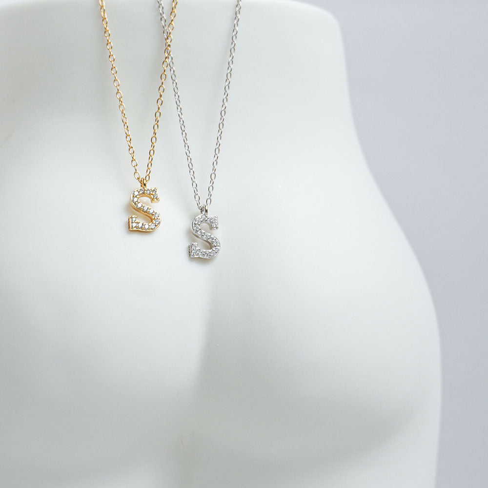 Pave Initial Necklace