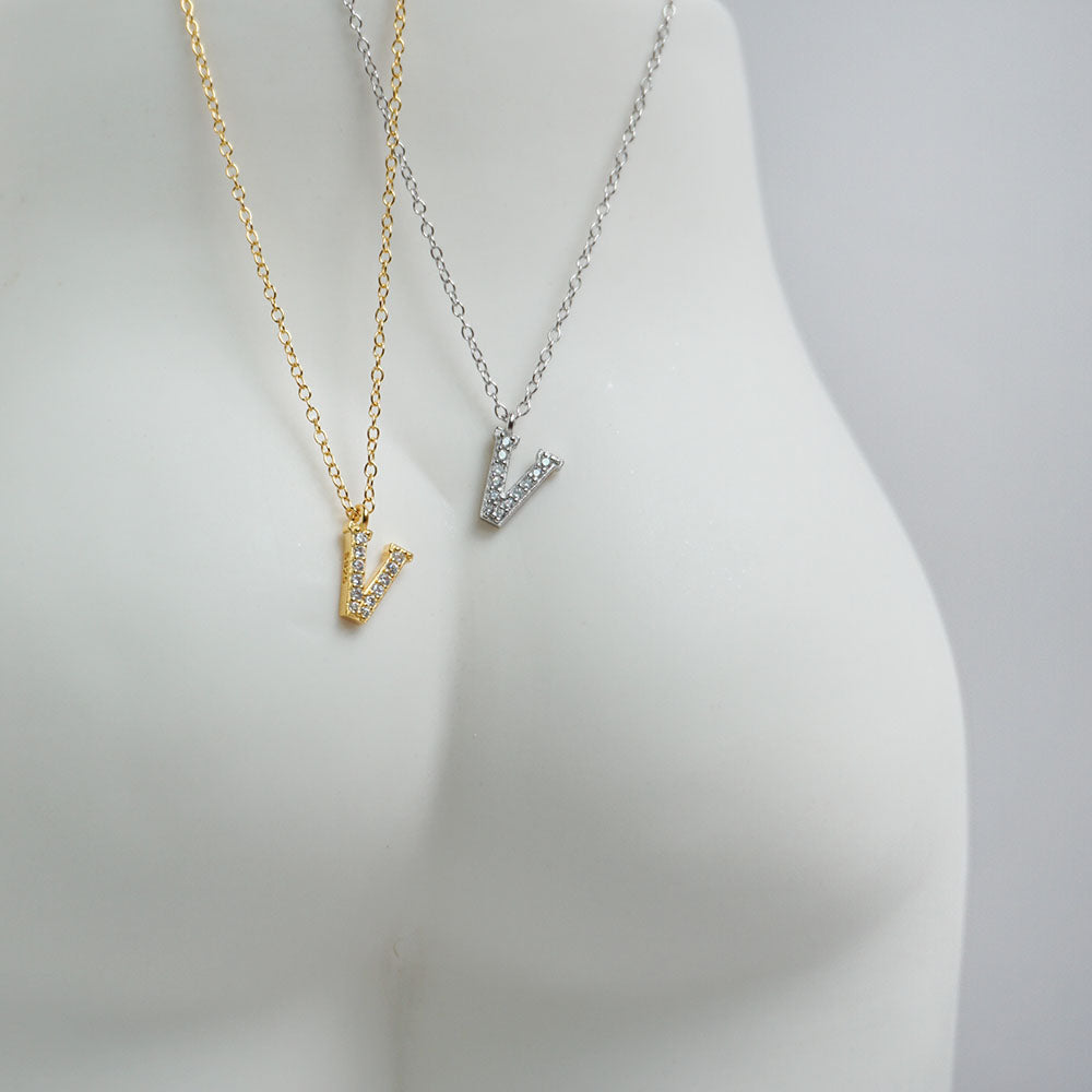 Pave Initial Necklace