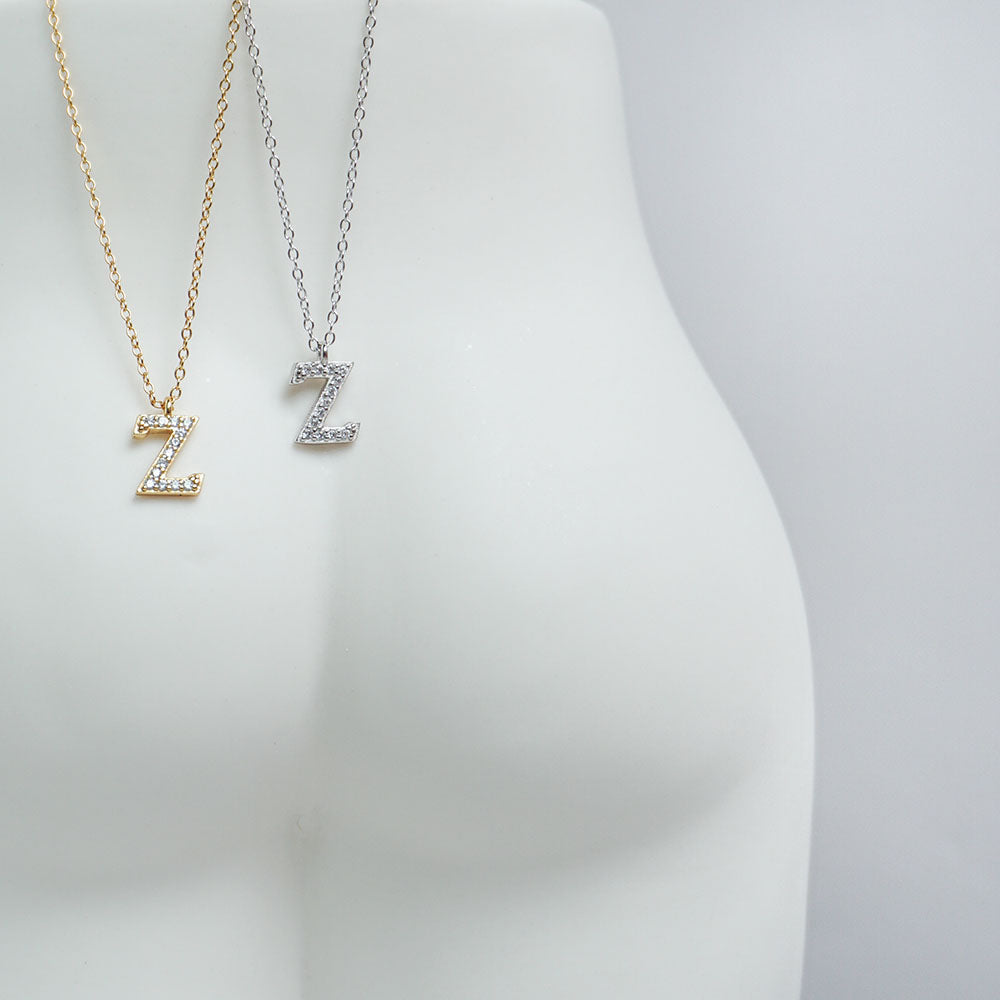 Pave Initial Necklace